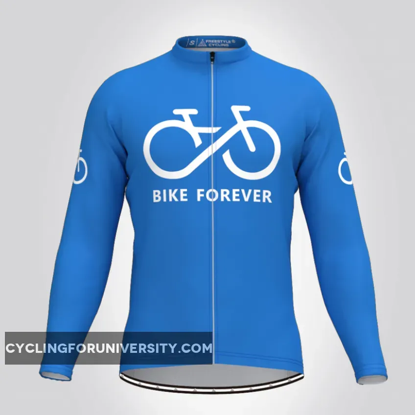 Men's Bike Forever LS Cycling Jersey - Blue To Buy