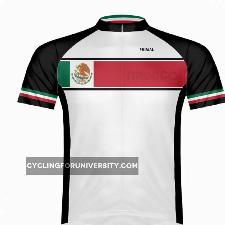 Primal Wear Mexico Pride Men's Sport Cut Full Zip Short Sleeve Cycling Jersey, Mexico Cycling Jersey MEXPJ20M-M