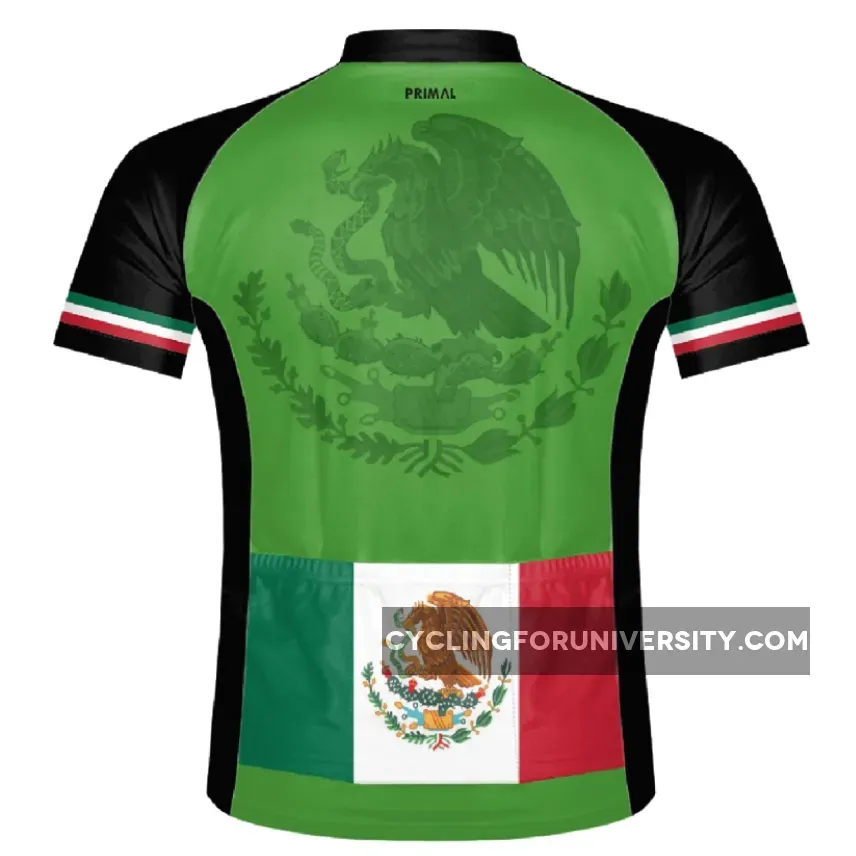 Primal Wear Mexico Pride Men's Sport Cut Full Zip Short Sleeve Cycling Jersey, Mexico Cycling Jersey MEXPJ20M-M