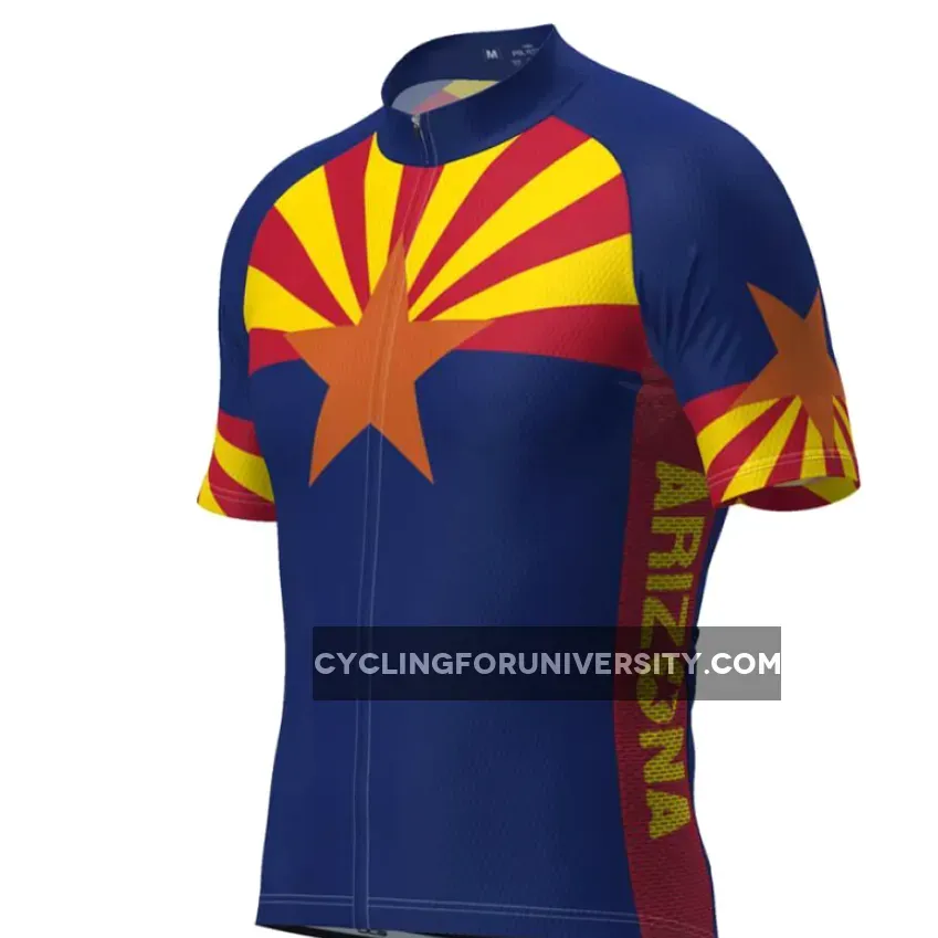 Men's Arizona State Flag Short Sleeve Cycling Jersey, Az Jersey