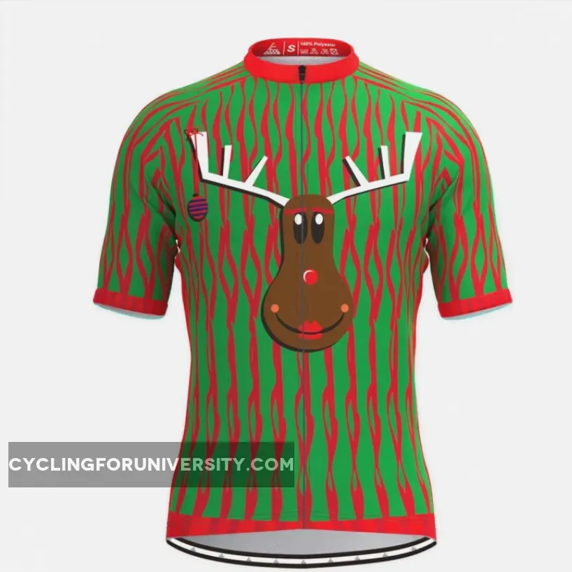 Ugly Christmas Sweater Themed Cycling Jersey-XMAS Elk