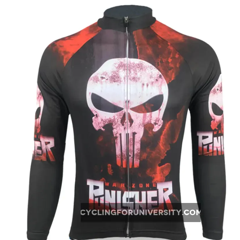 Punisher Mens Long Sleeve Men's Cycling Jersey For Sale
