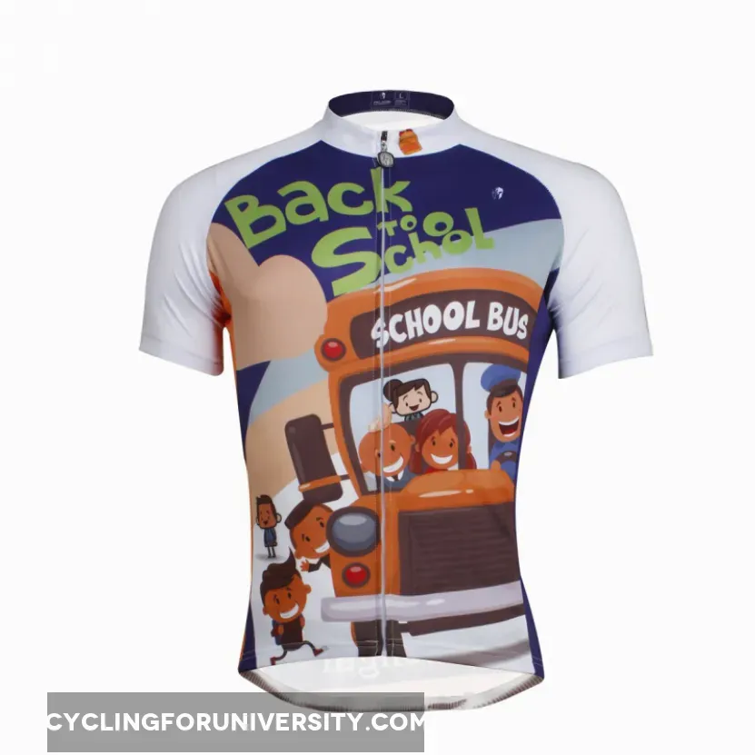 Ilpaladino School Bus Breathable Cycling Jersey Men's Short-Sleeve Sport Bicycling Shirts Summer Exercise Bicycling Pro Cycle Clothing Racing Apparel Outdoor Sports Leisure Biking Shirts Quick Dry Wear NO.635