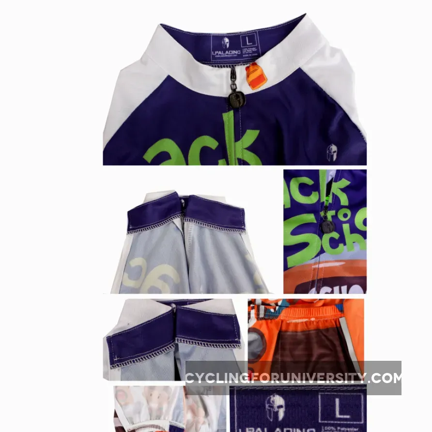 Ilpaladino School Bus Breathable Cycling Jersey Men's Short-Sleeve Sport Bicycling Shirts Summer Exercise Bicycling Pro Cycle Clothing Racing Apparel Outdoor Sports Leisure Biking Shirts Quick Dry Wear NO.635