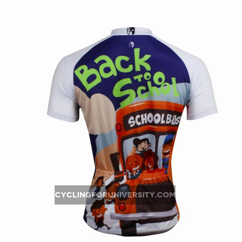 Ilpaladino School Bus Breathable Cycling Jersey Men's Short-Sleeve Sport Bicycling Shirts Summer Exercise Bicycling Pro Cycle Clothing Racing Apparel Outdoor Sports Leisure Biking Shirts Quick Dry Wear NO.635