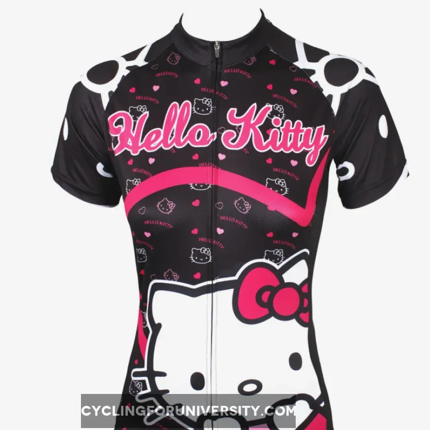 HELLO KITTY Princess Women's Top Cycling Jersey T-shirt Summer Black Kit NO.538