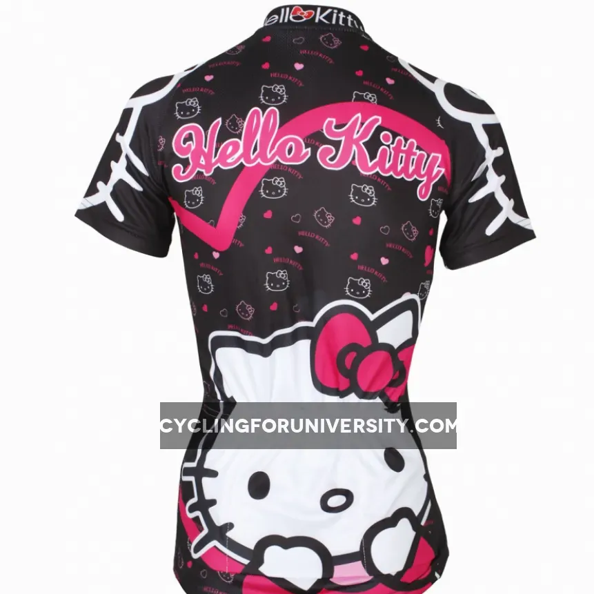 HELLO KITTY Princess Women's Top Cycling Jersey T-shirt Summer Black Kit NO.538