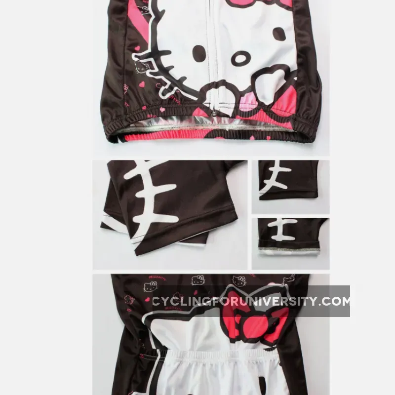 HELLO KITTY Princess Women's Top Cycling Jersey T-shirt Summer Black Kit NO.538