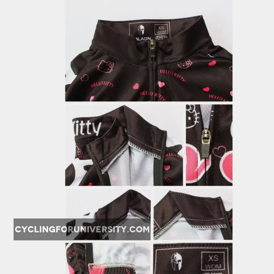 HELLO KITTY Princess Women's Top Cycling Jersey T-shirt Summer Black Kit NO.538