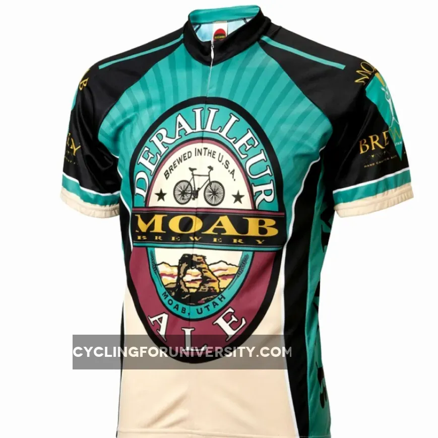 Moab Brewery Derailleur Ale beer Men's Full Zip Short Sleeve Cycling Jersey