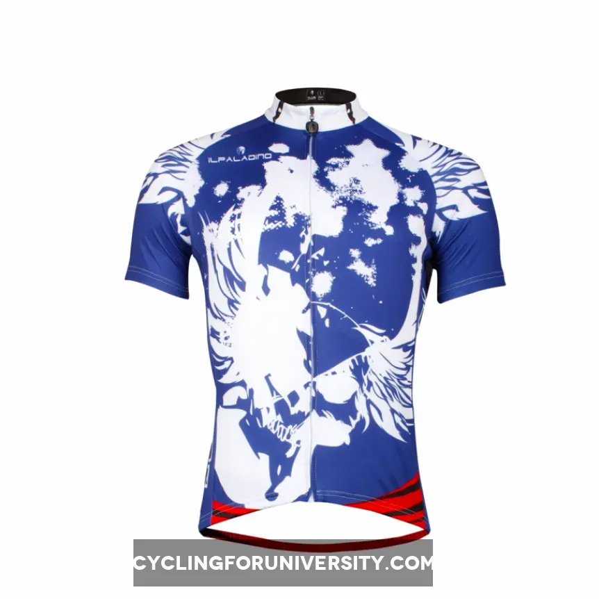 Blue Men's Cycling Jersey Summer Short Sleeve Biking T-shirt NO.654