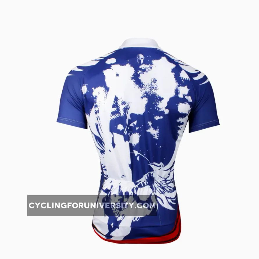 Blue Men's Cycling Jersey Summer Short Sleeve Biking T-shirt NO.654