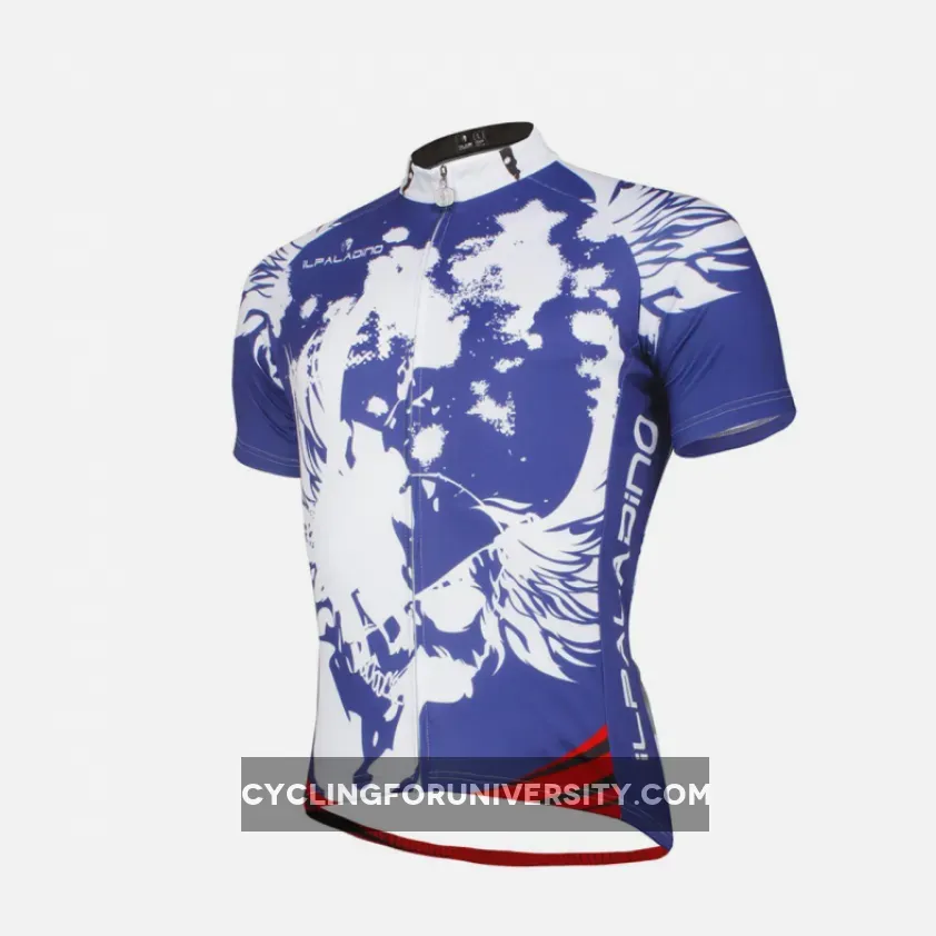 Blue Men's Cycling Jersey Summer Short Sleeve Biking T-shirt NO.654