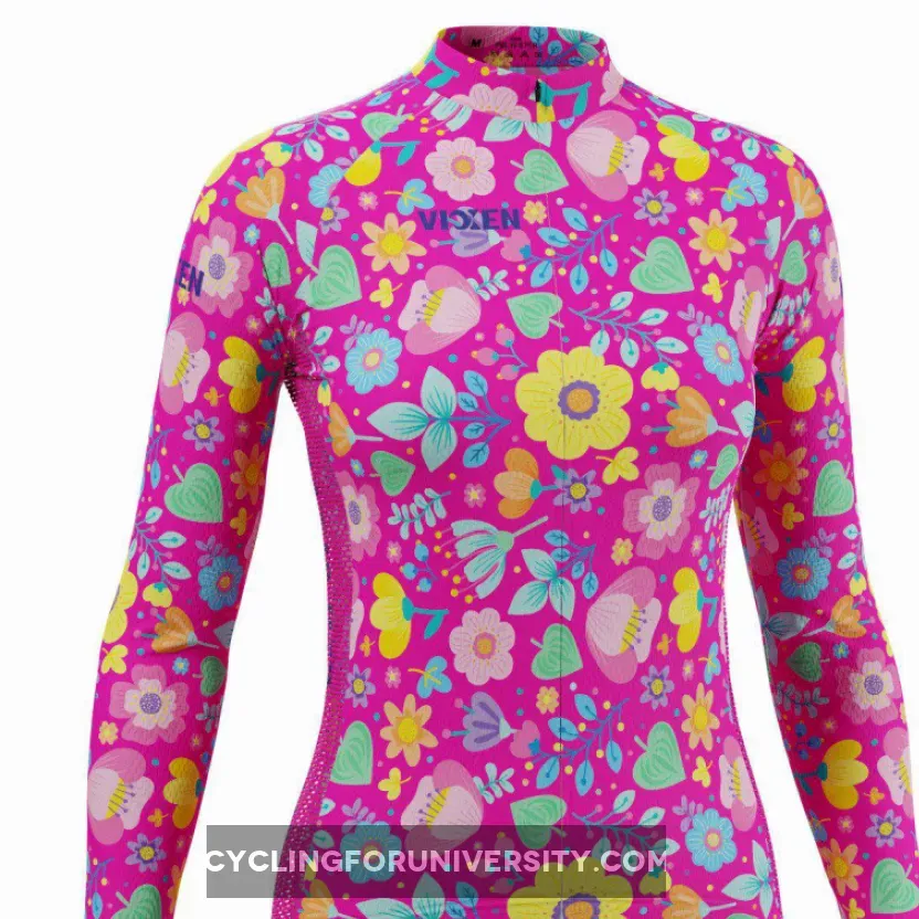 Women's Vixen Bouquet Floral Long Sleeve Cycling Jersey