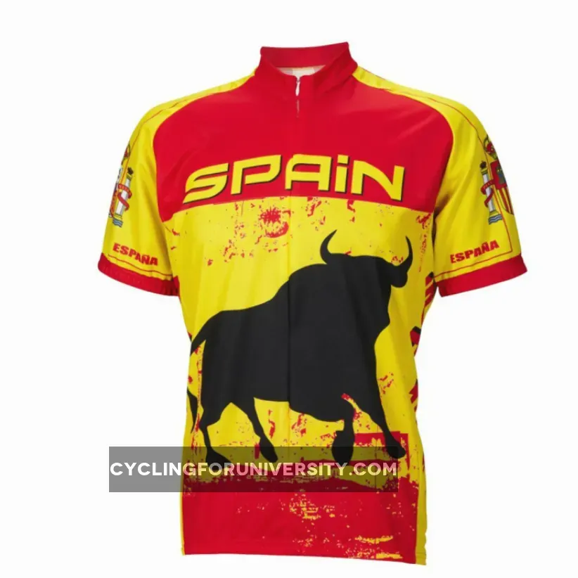 Spain Bull Power Short sleeve Half zip men's cycling jersey Spain Cycling Jersey