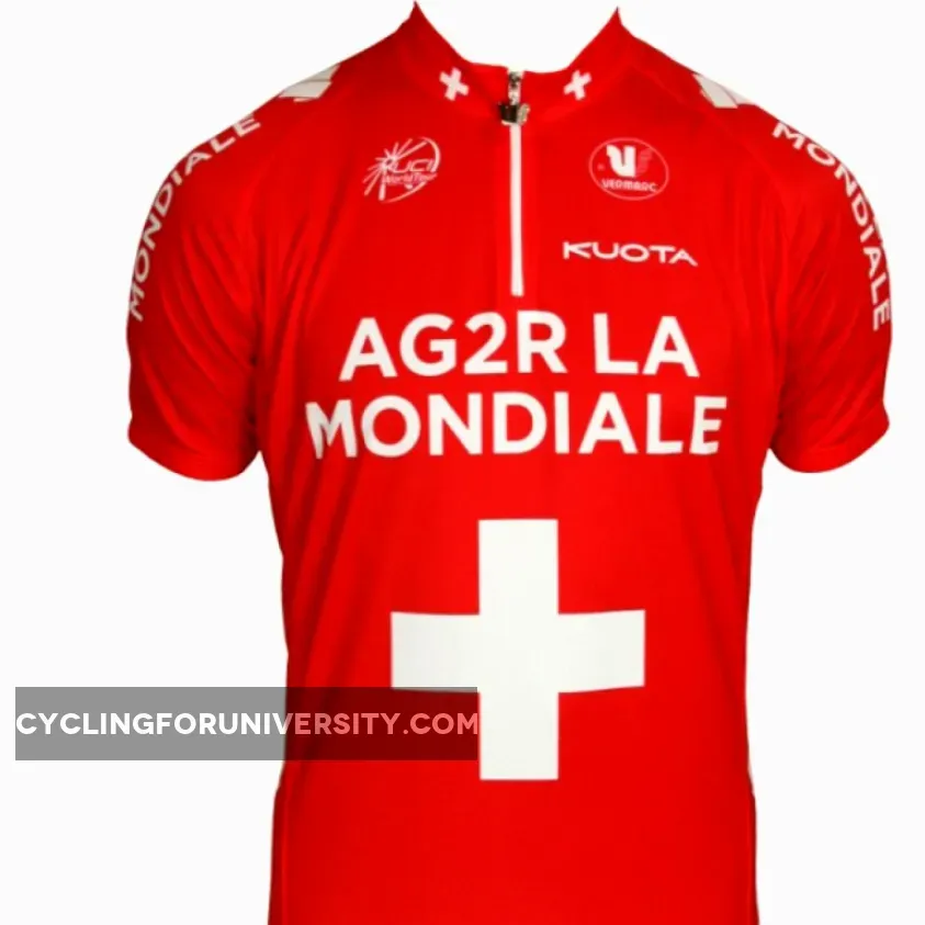 AG2R LA MONDIALE Schweizer Meister 2010-2011 Vermarc Radsport-Profi-Team Short sleeve Cycling jersey