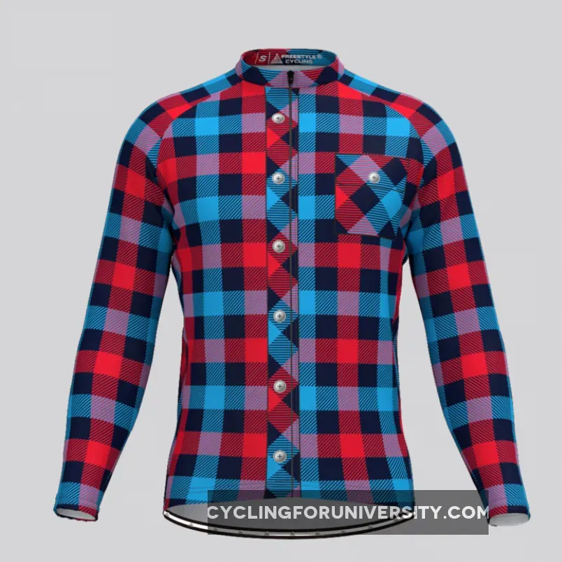 Plaid Checkered Shirt V9 Men's LS Cycling Jersey Restock