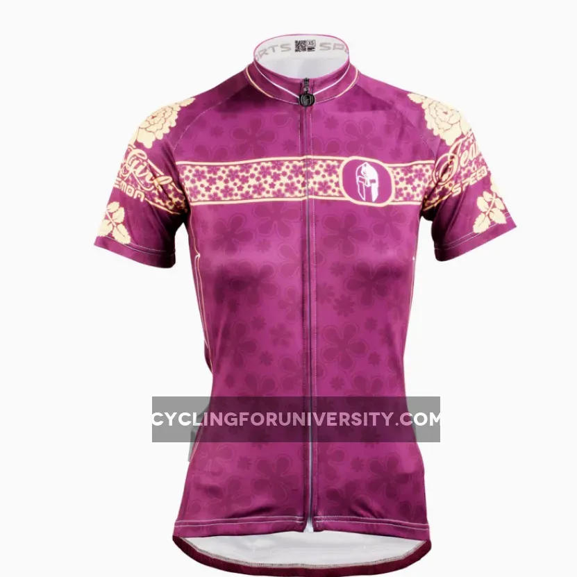 Ilpaladino Violet Arabesquitic Women's Summer Short-Sleeve Cycling Jersey Biking Shirts Breathable Sport Clothes Apparel Outdoor Sports Gear Leisure Biking T-shirt 631