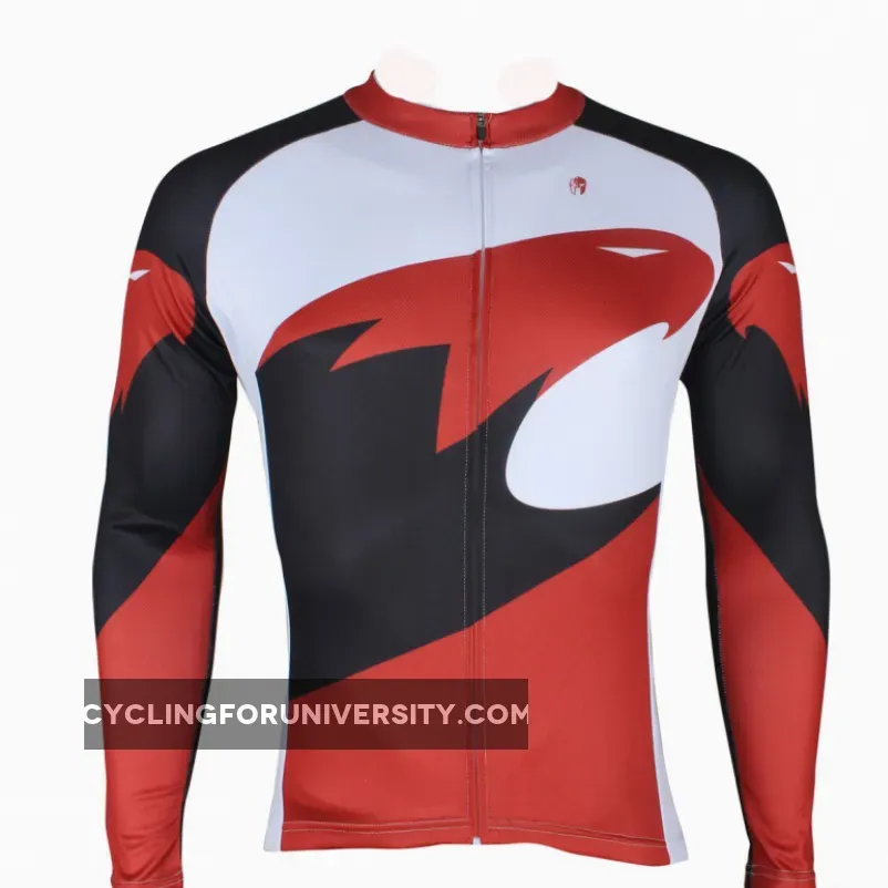 Hot Sale Outdoor Cycling Clothing White and Red Cycling Jersey Wholesale Men's Long-sleeved Jersey for Spring and Summer Red,Black and White Bike Jersey NO.172