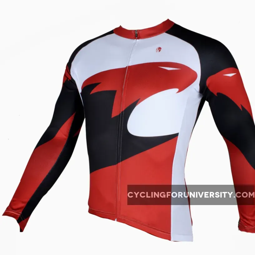 Hot Sale Outdoor Cycling Clothing White and Red Cycling Jersey Wholesale Men's Long-sleeved Jersey for Spring and Summer Red,Black and White Bike Jersey NO.172