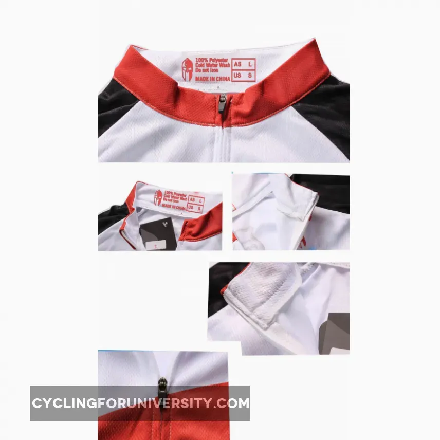 Hot Sale Outdoor Cycling Clothing White and Red Cycling Jersey Wholesale Men's Long-sleeved Jersey for Spring and Summer Red,Black and White Bike Jersey NO.172