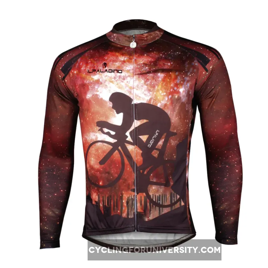 ILPARADINO Cyclist Starry Night Men's Long Sleeves Cycling Jacket Bicycling Apparel Outdoor Sports Leisure Biking Shirt Jersey/Suit NO.722
