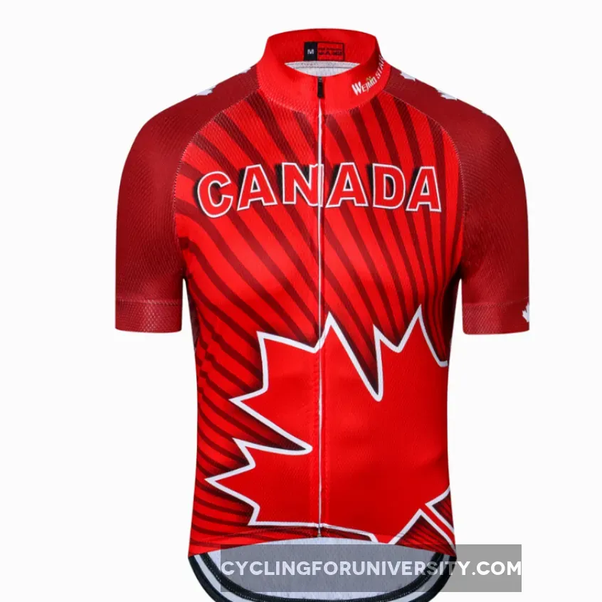 Canada Maple Leaf Men's Cycling Jersey Red For Sale