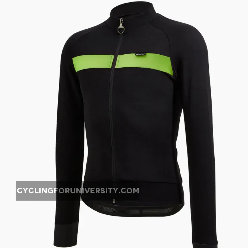 Santini Adapt Wool Long Sleeve Jersey - Green New Releases