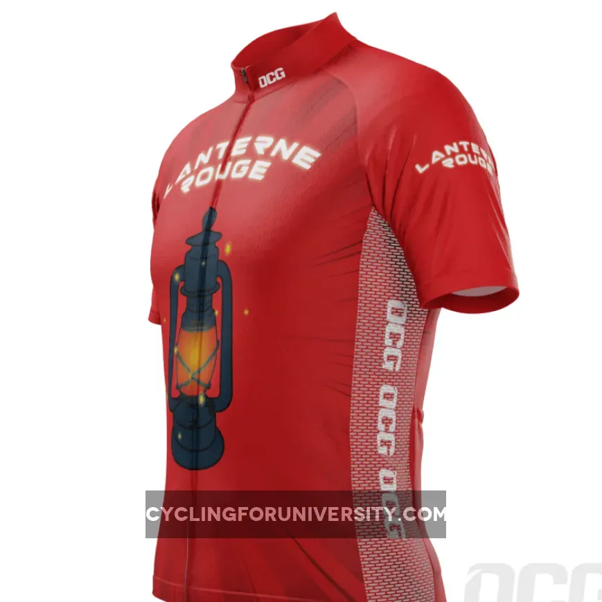 Men's Lanterne Rouge Red Lantern Short Sleeve Cycling Jersey