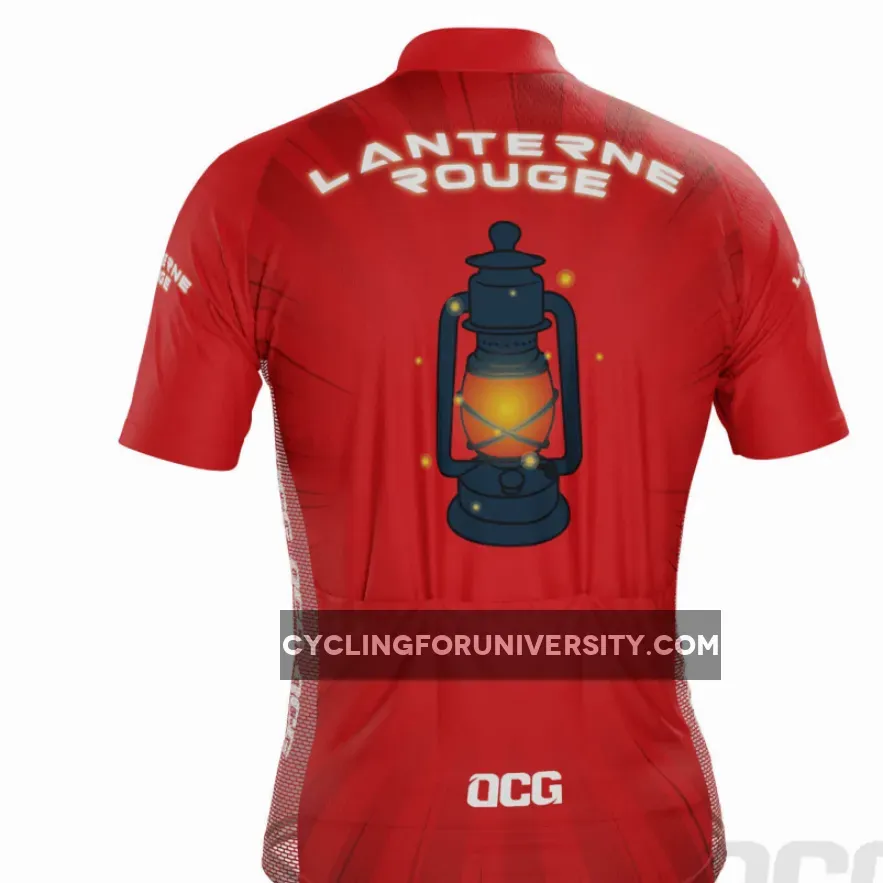 Men's Lanterne Rouge Red Lantern Short Sleeve Cycling Jersey