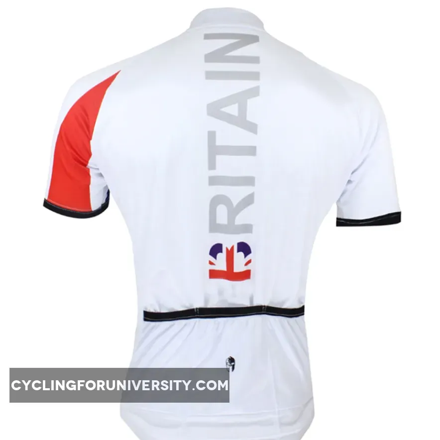 Ilpaladino UK Britain Simple White Men's Breathable Quick Dry Short-Sleeve Cycling Jersey Bicycling Shirts Summer Apparel Outdoor Sports Gear Leisure Biking T-shirt Upper Wear NO.051