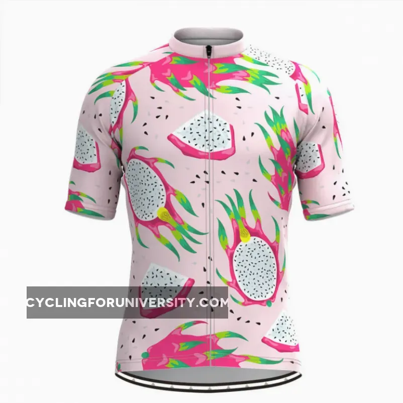 Men's Pitaya Fruit Print Cycling Jersey Pink New Releases