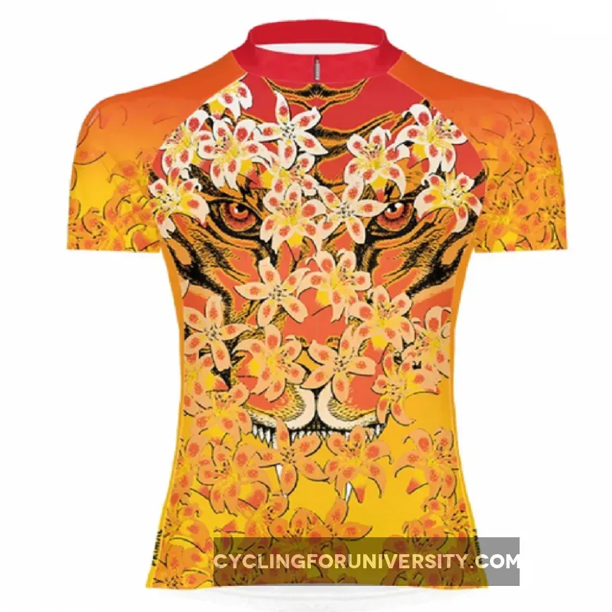 Primal Wear Tiger Lily Women's Sport Cut full zip short sleeve Cycling Jersey