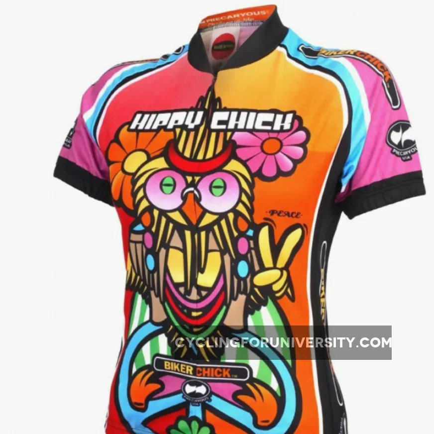 Hippy Chick Women's Short sleeve Half zip cycling jersey, Hippy Bike