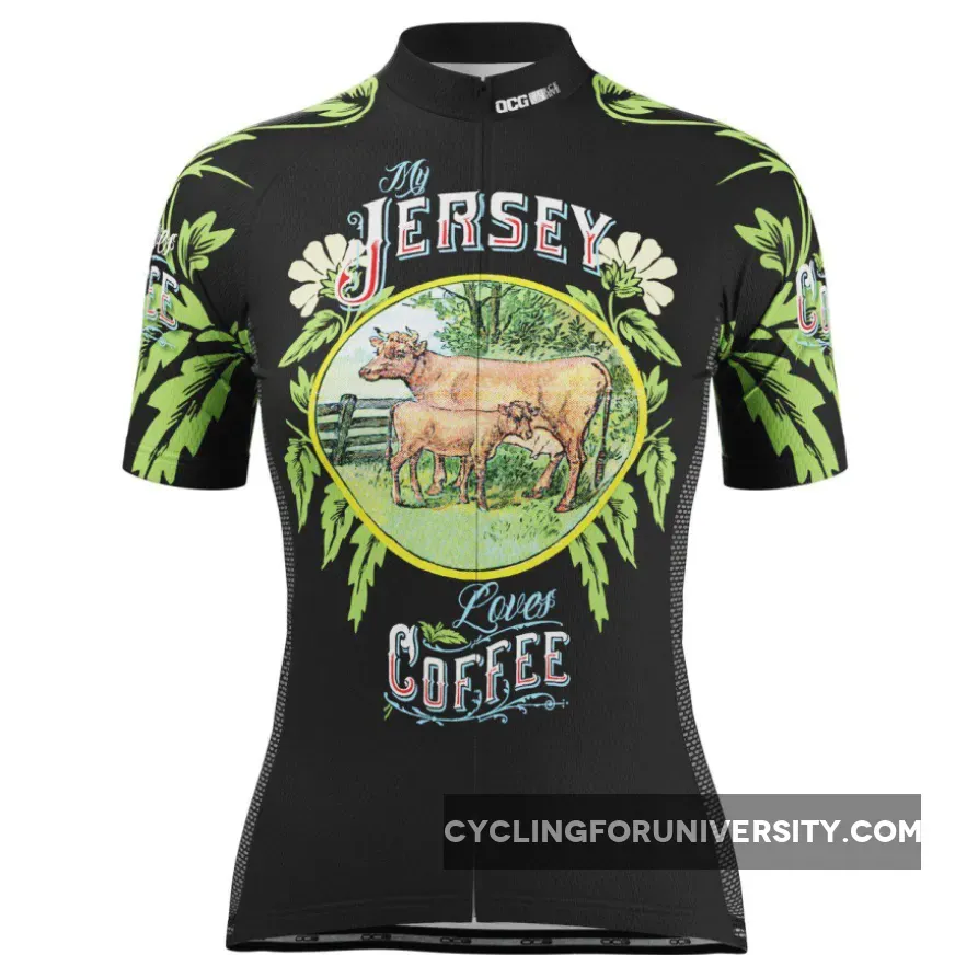 Women's My Jersey Loves Coffee Short Sleeve Cycling Jersey / Coffee Cycling Jersey