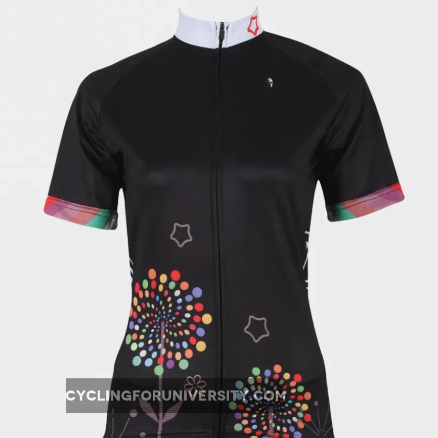 ILPALADINO Dandelion Black Cycling Jersey Bicycling Summer Pro Cycle Apparel Outdoor Sports Leisure Biking Shirts Breathable and Comfortable NO.212