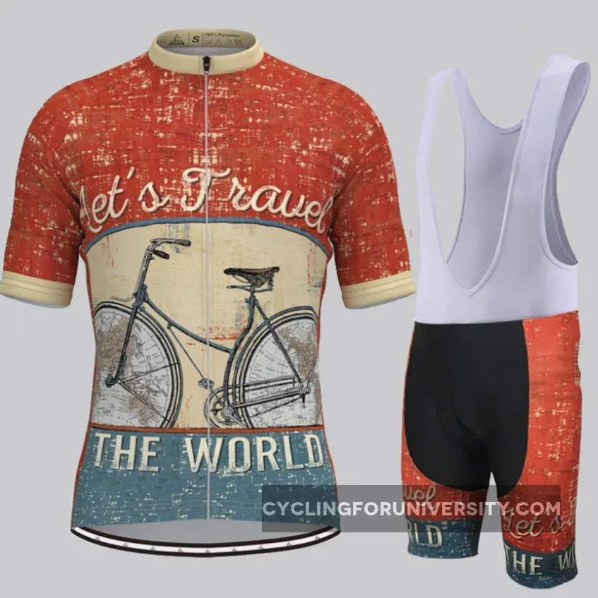 Let's Travel The World Cycling Kit Red To Buy