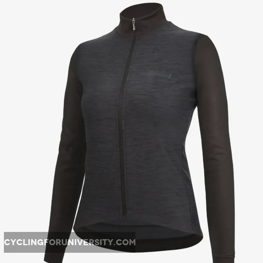 Santini Colore Puro long sleeves woman jersey - Black Female Puro