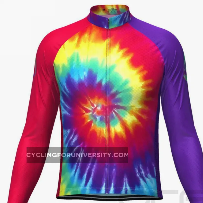 Men's Tie Dye Long Sleeve Cycling Jersey Brand New