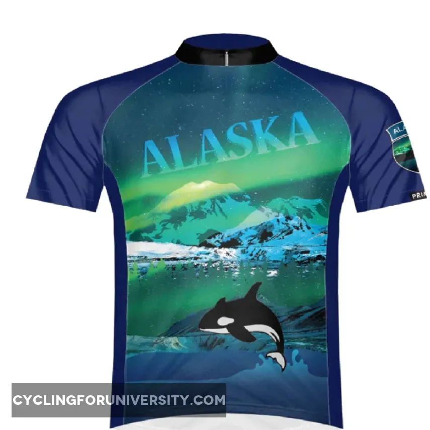 Primal Wear The Last Frontier Alaska Men's Sport Cut Full Zip Short Sleeve Cycling Jersey Alaska Bike Jersey LSTFJ20M-M