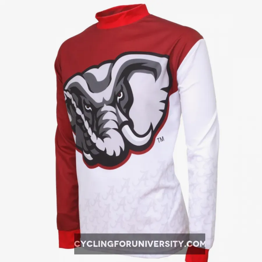 UA University of Alabama Crimson Tide MTB Long Sleeve Bike Cycling Jersey