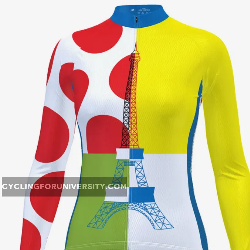 Women's Tour de France Leaders KOM Sprinters Long Sleeve Cycling Jersey