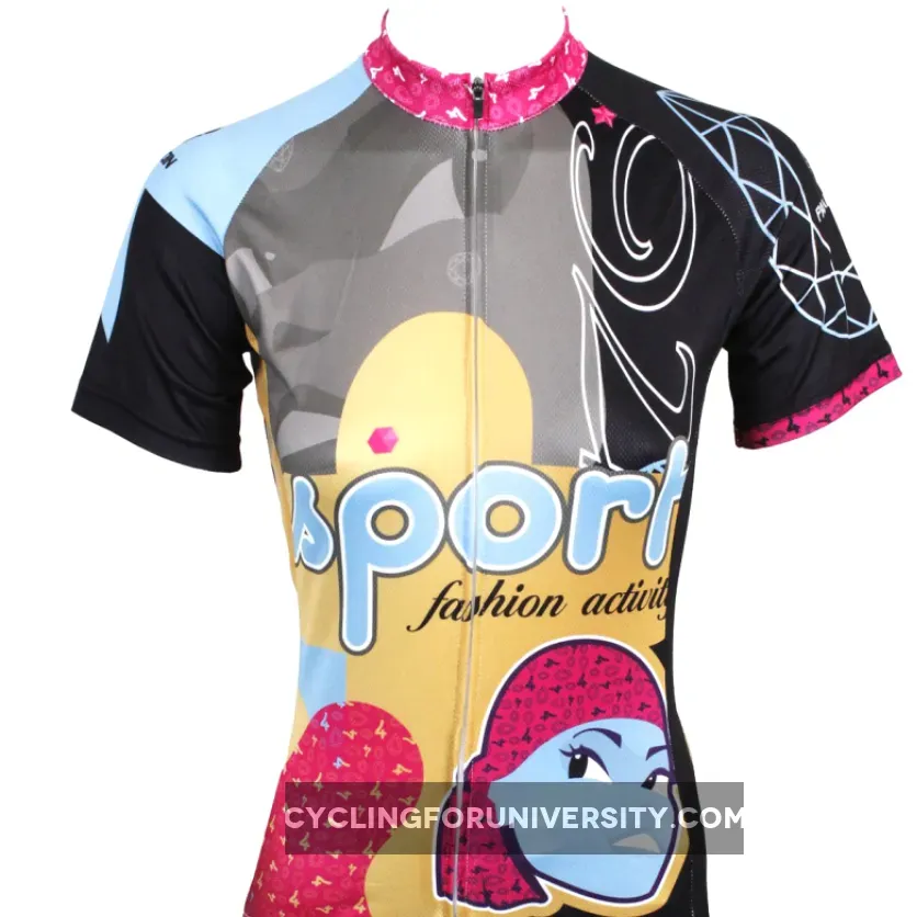 ILPALADINO Fasion Girl Cycling Jersey Bike Bicycling Summer Pro Cycle Clothing Racing Apparel Outdoor Sports Leisure Biking Shirts Breathable and Comfortable NO.533