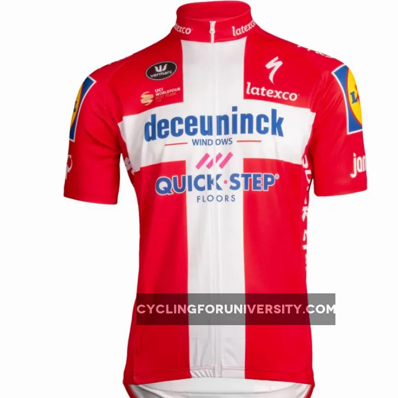 2019 Deceuninck-Quick-Step danish champ Short Sleeve cycling Jersey bike clothing Cycle apparel Shirt