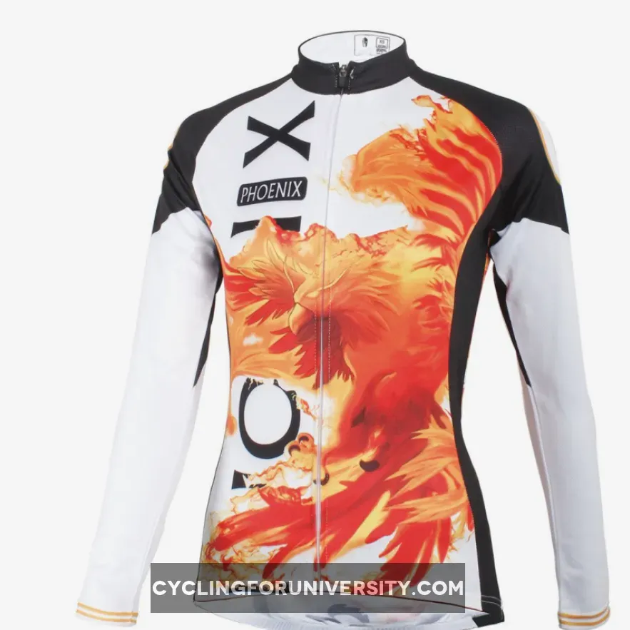 Ilpaladino Red Phoenix Woman's Cycling Long-sleeve Jersey Spring Autumn Sportswear Apparel Outdoor Sports Gear NO.592