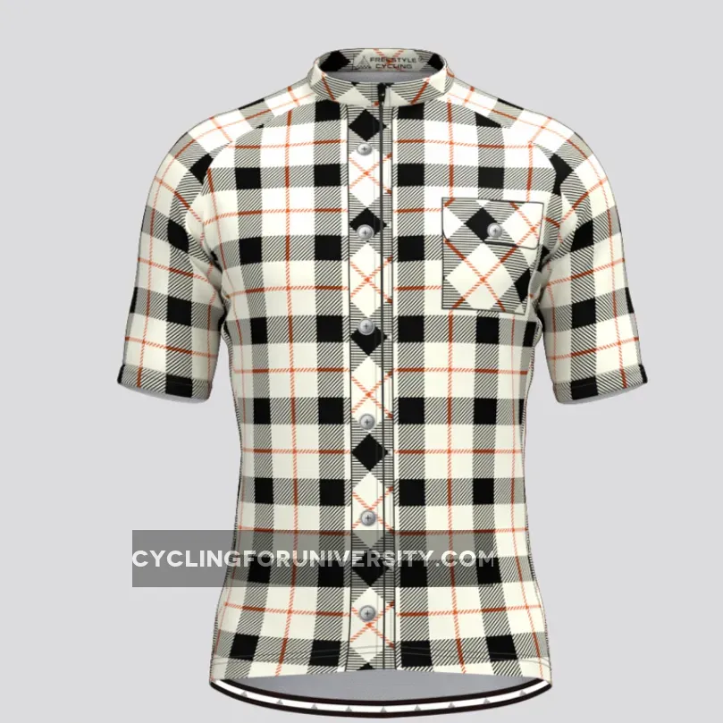 Plaid Checkered Shirt V3 Men's Cycling Kit White For Sale