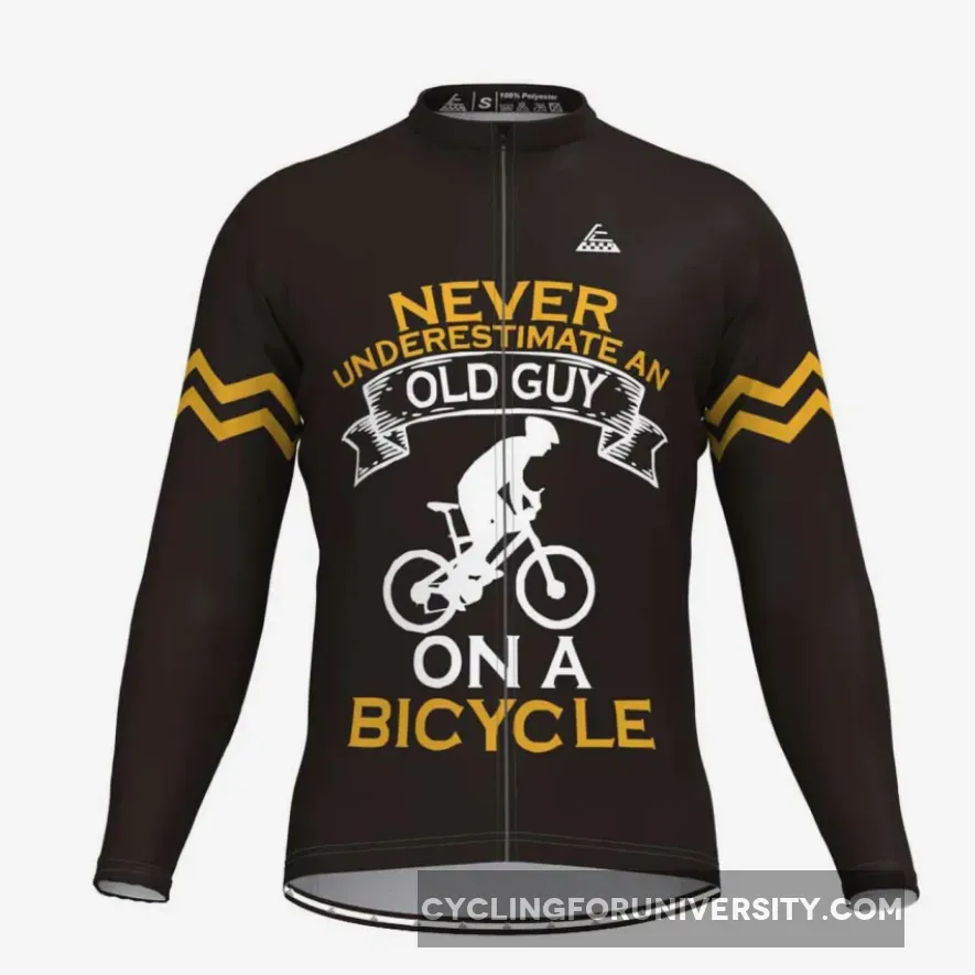 Old Guy On A Bicycle Long Sleeve Cycling Jersey Restock