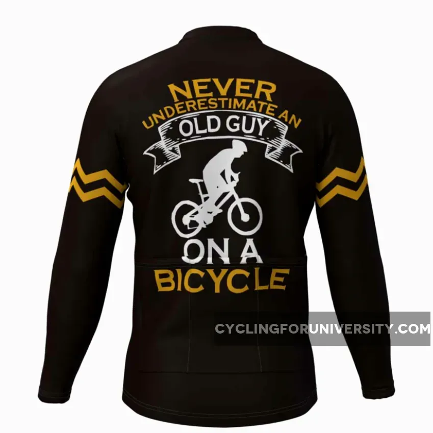 Old Guy On A Bicycle Long Sleeve Cycling Jersey Restock