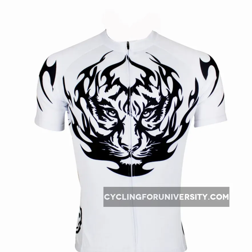 Tiger White Men's Shirt Cycling Jersey T-shirt Summer NO.117