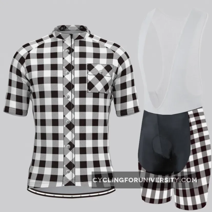 Plaid Checkered Shirt V2 Men's Cycling Kit White